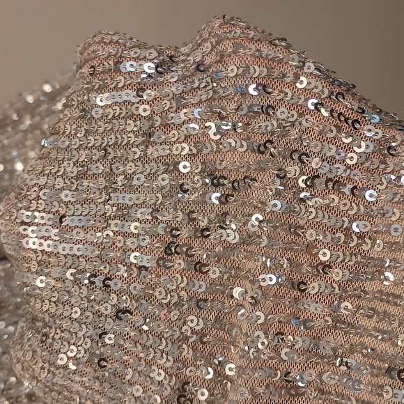 💥 Closet Closing Sale 💥 Calvin Klein Champagne Sparkle Dress Long Sleeve - Picture 8 of 8